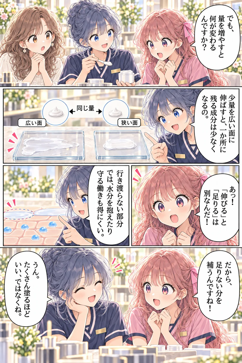 スキンケア漫画の一場面