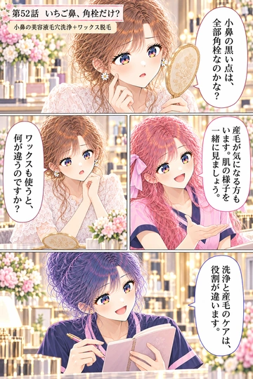 第52話 小鼻の美容液毛穴洗浄＋ワックス脱毛の1ページ目